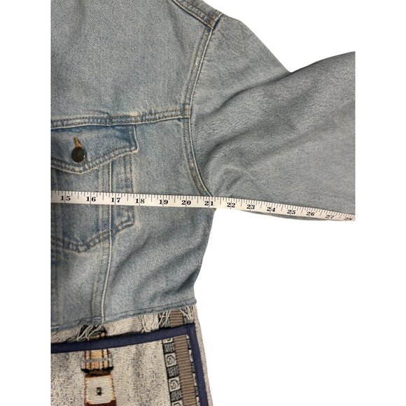 Zara Denim Jacket With Tapestry Lighthouse Design - Picture 4 of 5